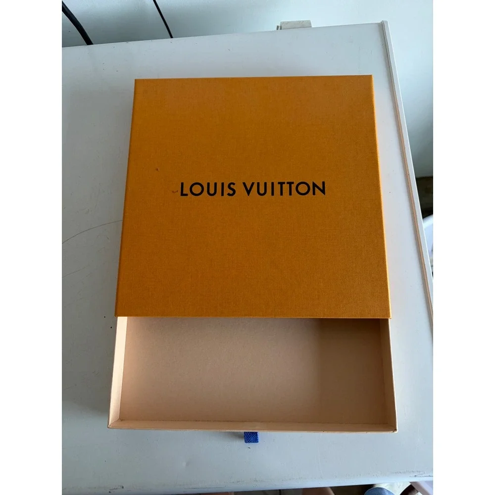 Louis Vuitton Large Square Orange Sliding Drawer Empty Gift Storage Box 10.5in